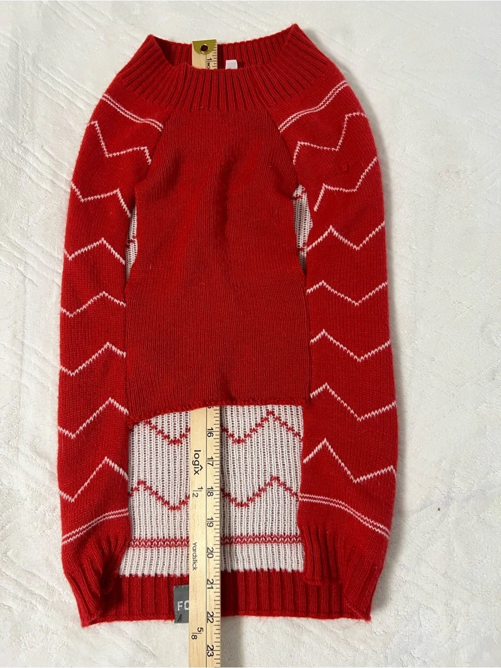 Red Holiday Dog Sweater with Christmas Tree
